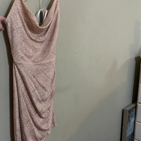 B. Darlin Womens Juniors Metallic Beige Gold Mini Bodycon Dress XXL - Picture 7 of 7